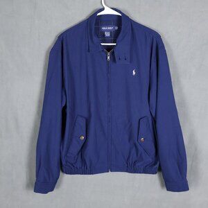 Polo Golf Ralph Lauren Jacket Mens Medium Blue Bi Swing Windbreaker Lined Bomber